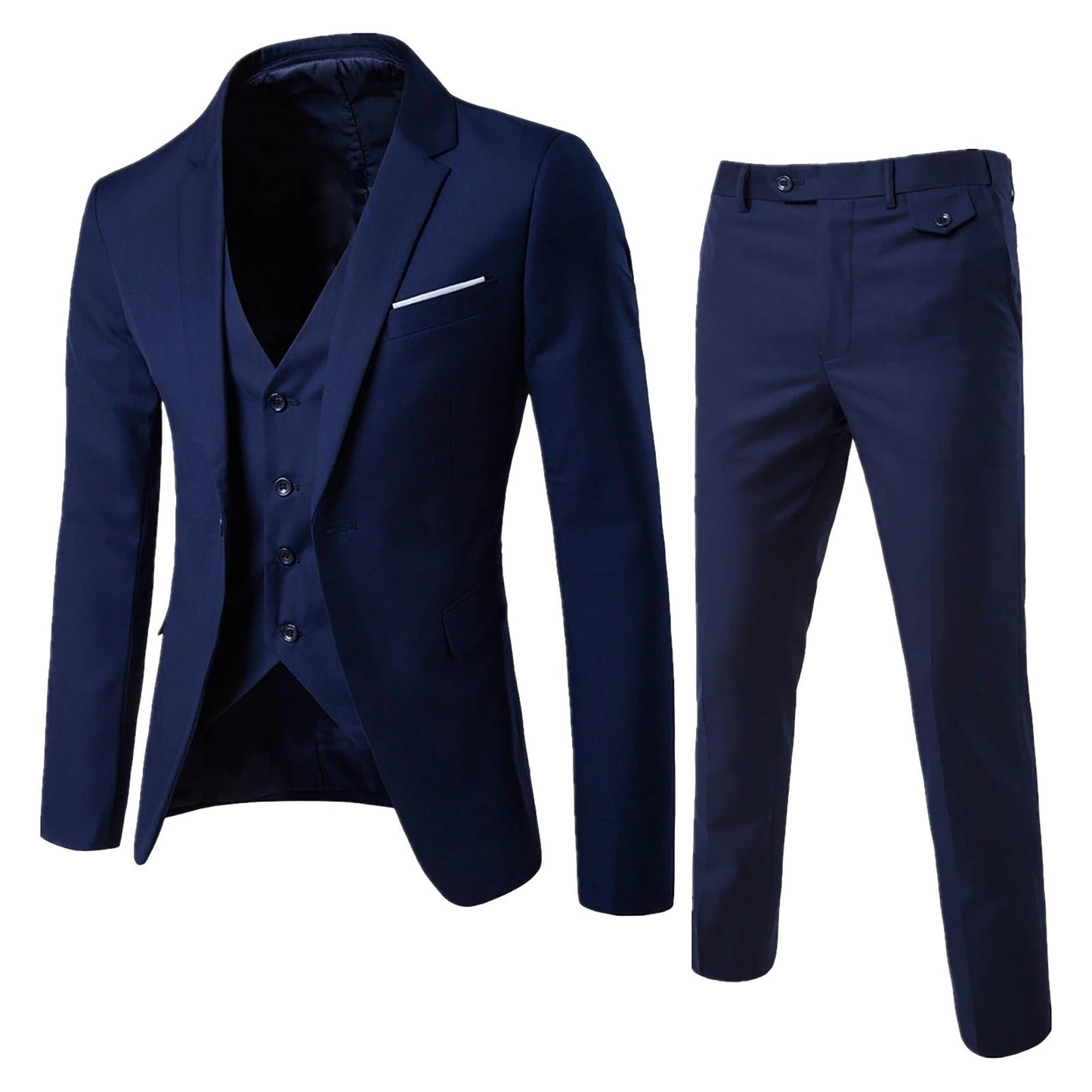 Heren Blazer-Broek Set 3-Delig Met Gilet Formaliteit