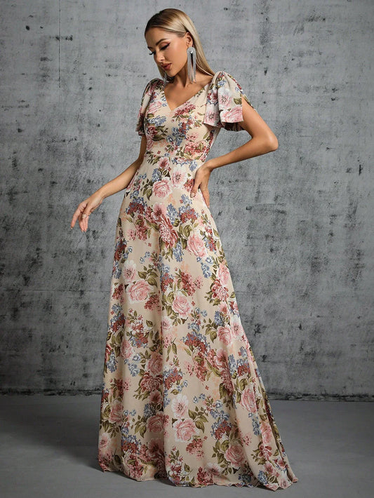 V-hals Avondjurk Feestelijk Elegante Jurk - StudioMarella