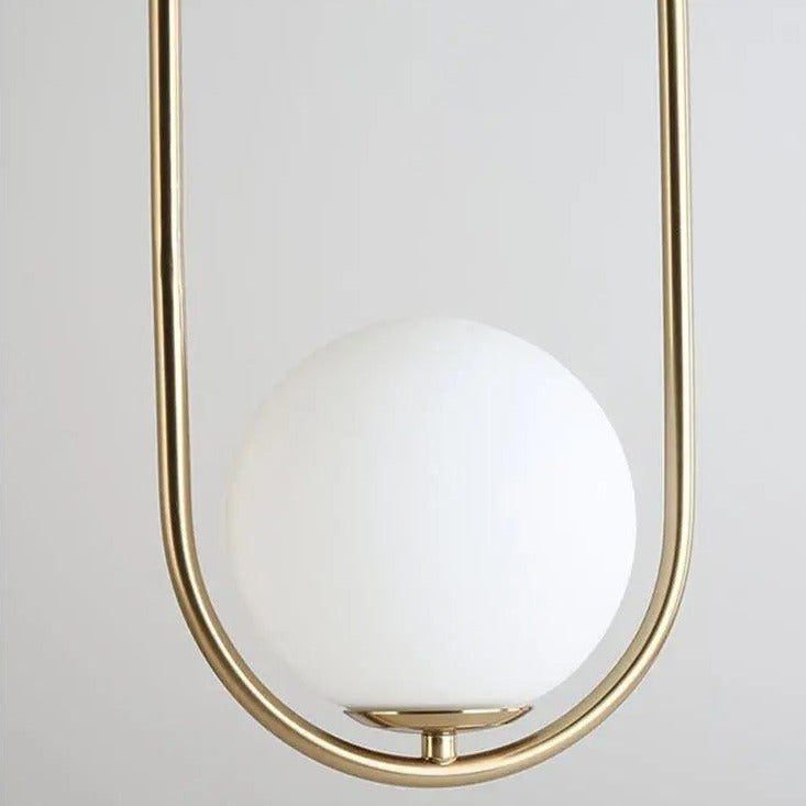 Scandinavische Hanglamp Mia met Gouden Armatuur en Glazen Kap – Moderne Plafondverlichting voor Eetkamer, Slaapkamer en Woonkamer