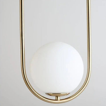 Scandinavische Hanglamp Mia met Gouden Armatuur en Glazen Kap – Moderne Plafondverlichting voor Eetkamer, Slaapkamer en Woonkamer