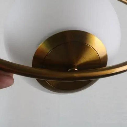 Scandinavische Hanglamp Mia met Gouden Armatuur en Glazen Kap – Moderne Plafondverlichting voor Eetkamer, Slaapkamer en Woonkamer