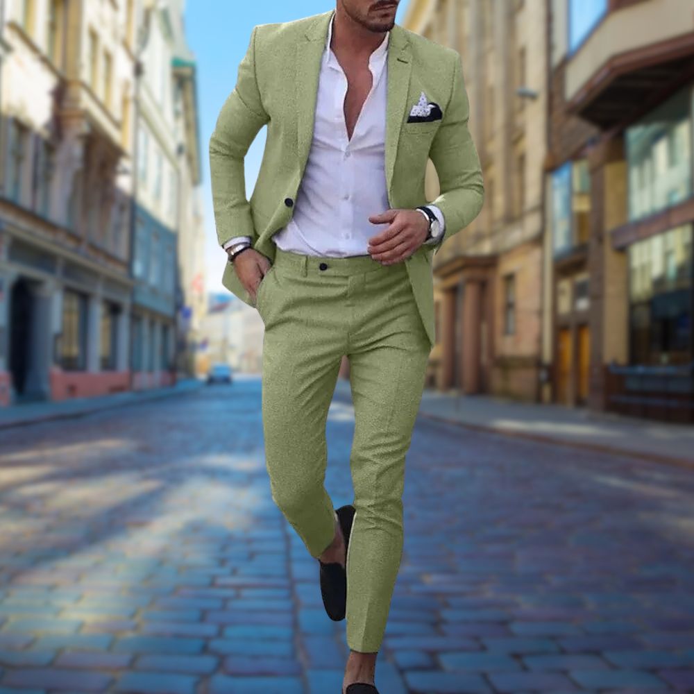 Heren Pak Donkerblauw Slim Fit Elegant Design