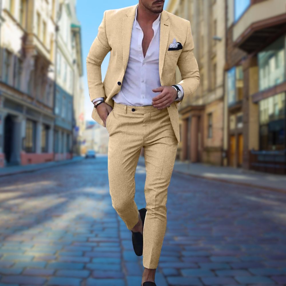 Heren Pak Donkerblauw Slim Fit Elegant Design