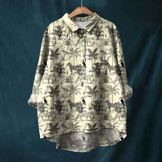 Vrouwelijke Blouse Lange Mouwen Vintage Stijl