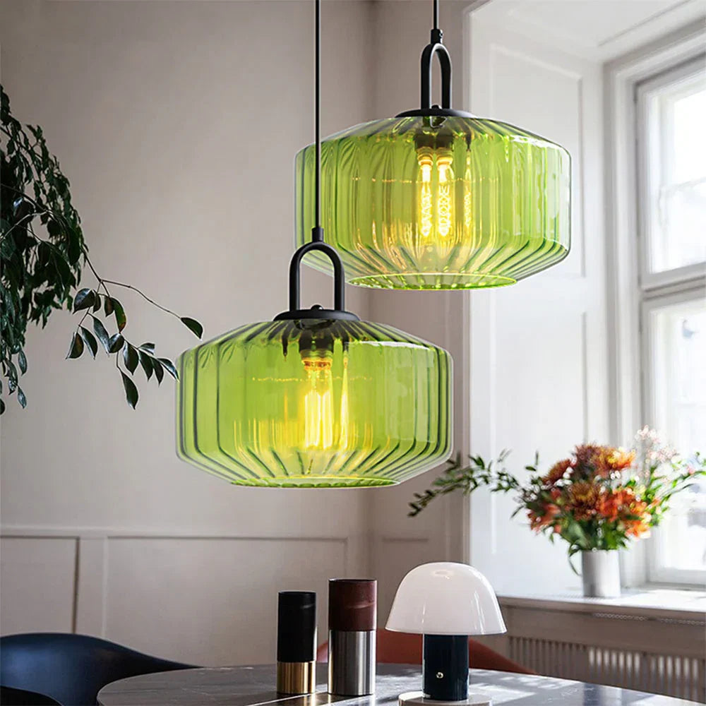 Hanglamp Geblazen Glas Gestreept Vintage Minimalistisch LED Eetkamer Woonkamer Slaapkamer