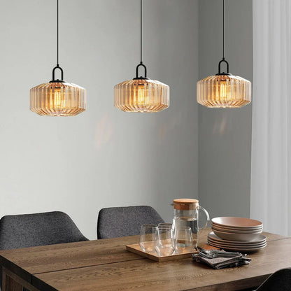 Hanglamp Geblazen Glas Gestreept Vintage Minimalistisch LED Eetkamer Woonkamer Slaapkamer