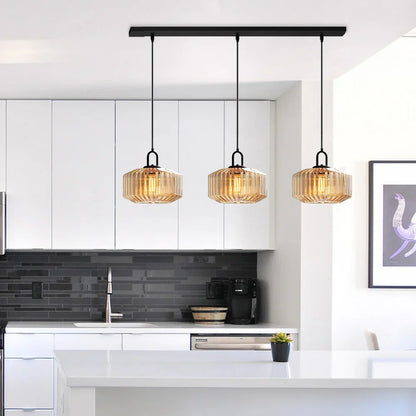 Hanglamp Geblazen Glas Gestreept Vintage Minimalistisch LED Eetkamer Woonkamer Slaapkamer