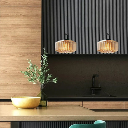 Hanglamp Geblazen Glas Gestreept Vintage Minimalistisch LED Eetkamer Woonkamer Slaapkamer