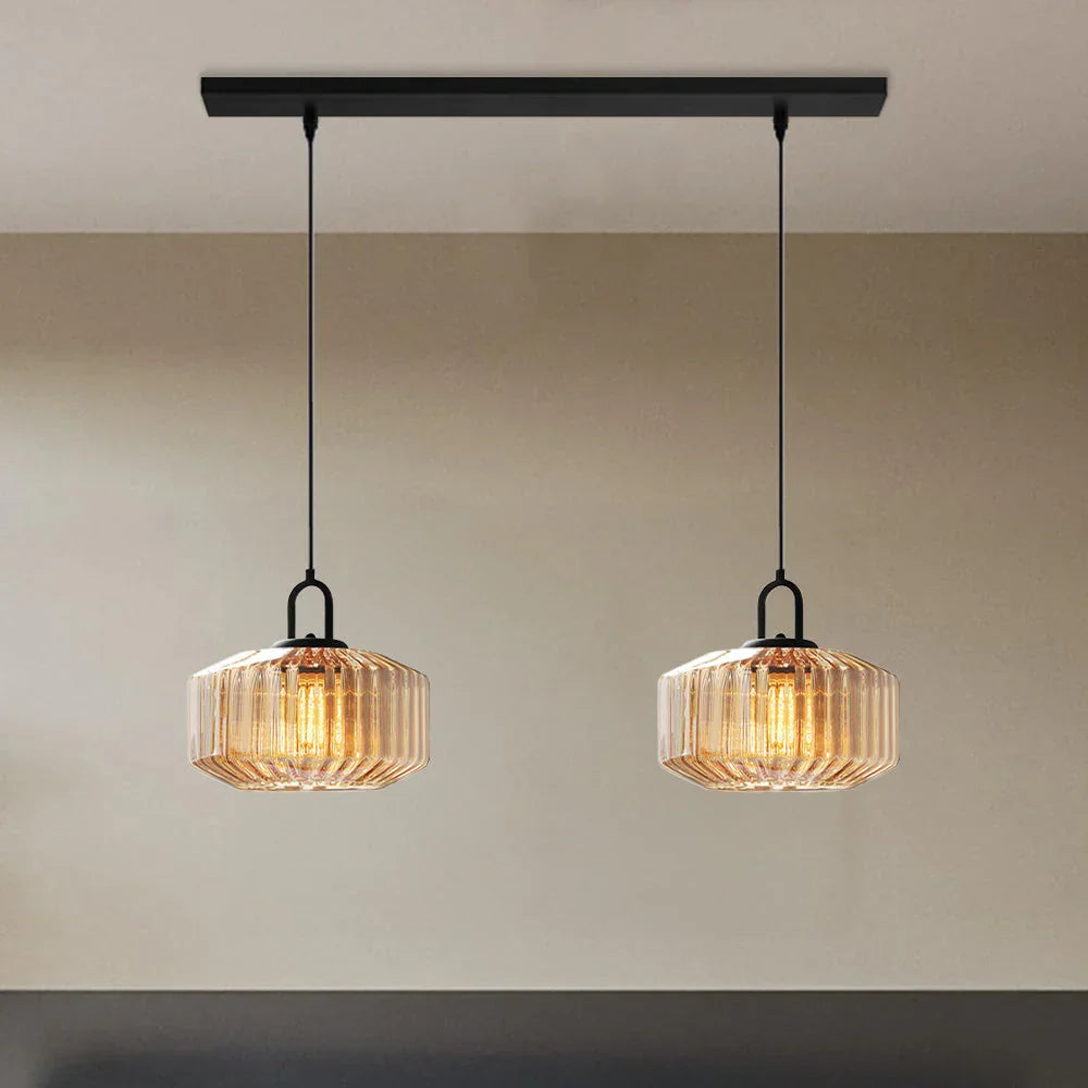 Hanglamp Geblazen Glas Gestreept Vintage Minimalistisch LED Eetkamer Woonkamer Slaapkamer
