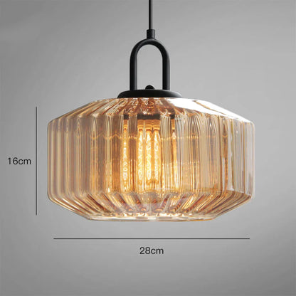 Hanglamp Geblazen Glas Gestreept Vintage Minimalistisch LED Eetkamer Woonkamer Slaapkamer
