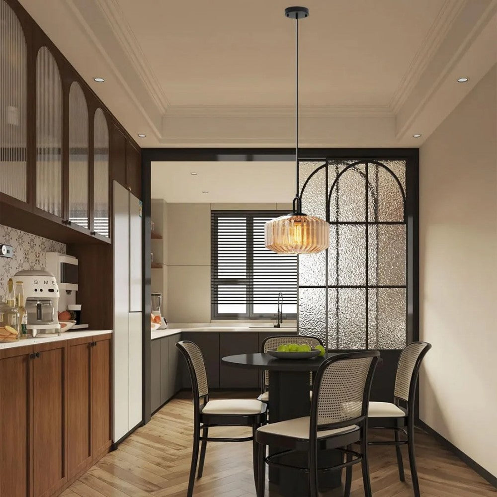 Hanglamp Geblazen Glas Gestreept Vintage Minimalistisch LED Eetkamer Woonkamer Slaapkamer