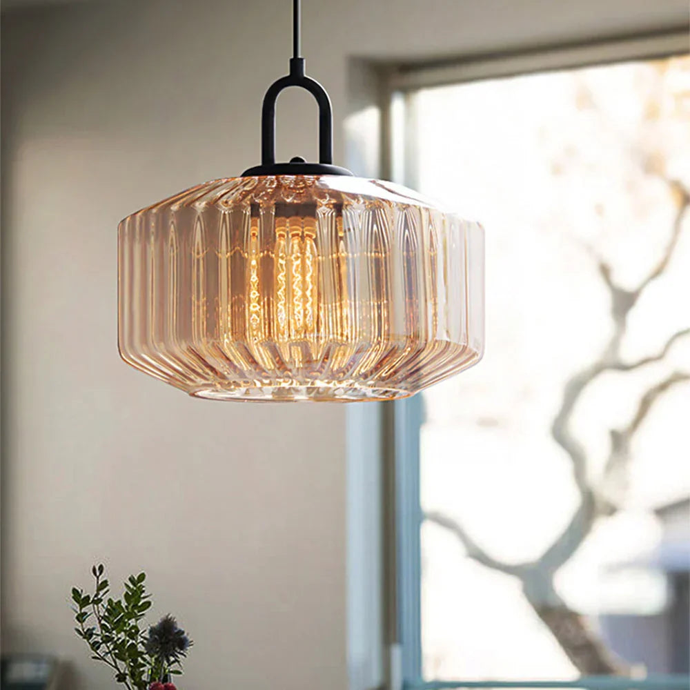 Hanglamp Geblazen Glas Gestreept Vintage Minimalistisch LED Eetkamer Woonkamer Slaapkamer