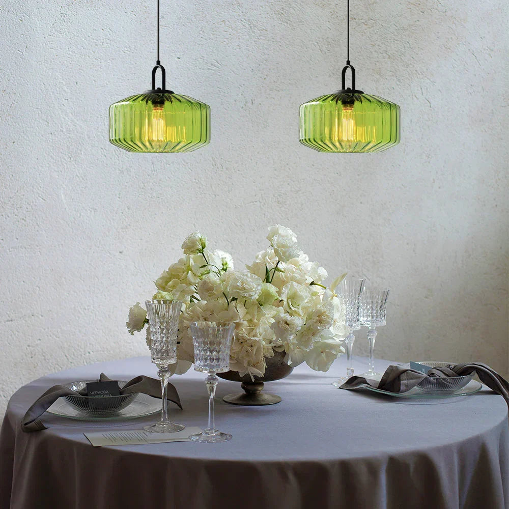 Hanglamp Geblazen Glas Gestreept Vintage Minimalistisch LED Eetkamer Woonkamer Slaapkamer