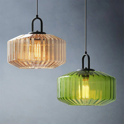 Hanglamp Geblazen Glas Gestreept Vintage Minimalistisch LED Eetkamer Woonkamer Slaapkamer