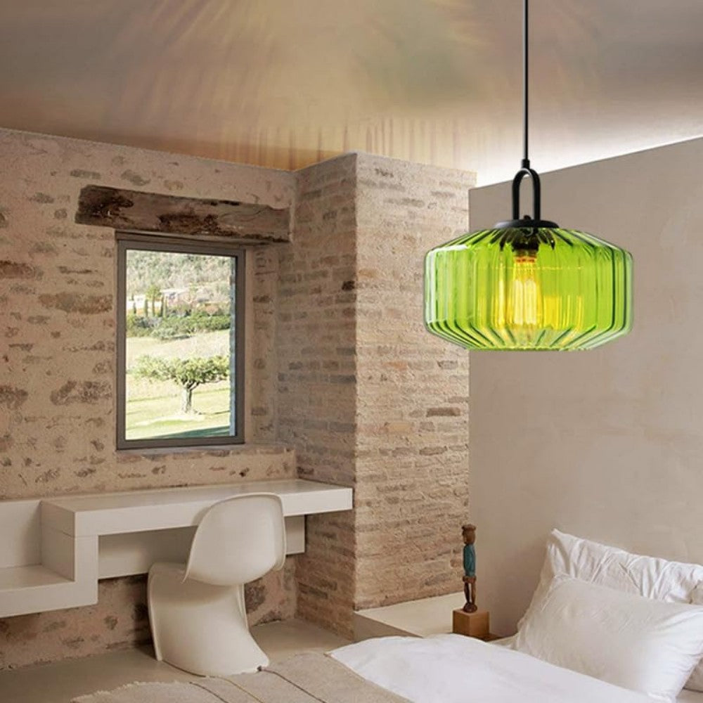Hanglamp Geblazen Glas Gestreept Vintage Minimalistisch LED Eetkamer Woonkamer Slaapkamer