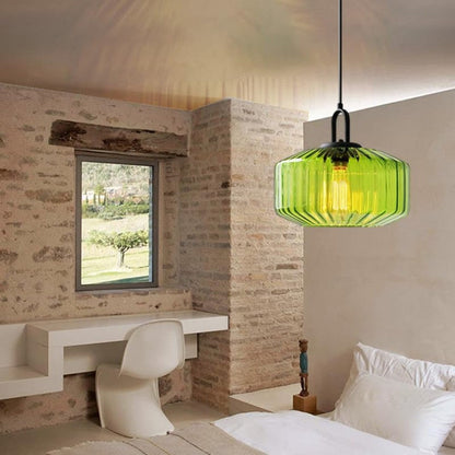 Hanglamp Geblazen Glas Gestreept Vintage Minimalistisch LED Eetkamer Woonkamer Slaapkamer