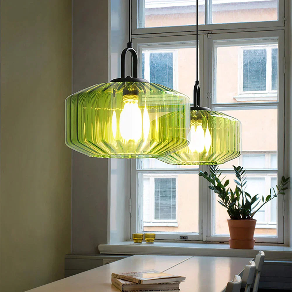 Hanglamp Geblazen Glas Gestreept Vintage Minimalistisch LED Eetkamer Woonkamer Slaapkamer