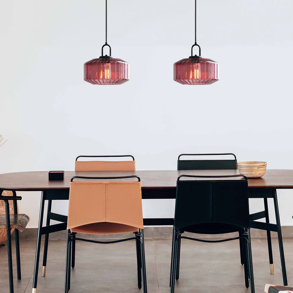 Hanglamp Geblazen Glas Gestreept Vintage Minimalistisch LED Eetkamer Woonkamer Slaapkamer