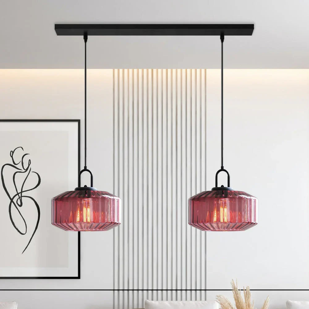 Hanglamp Geblazen Glas Gestreept Vintage Minimalistisch LED Eetkamer Woonkamer Slaapkamer