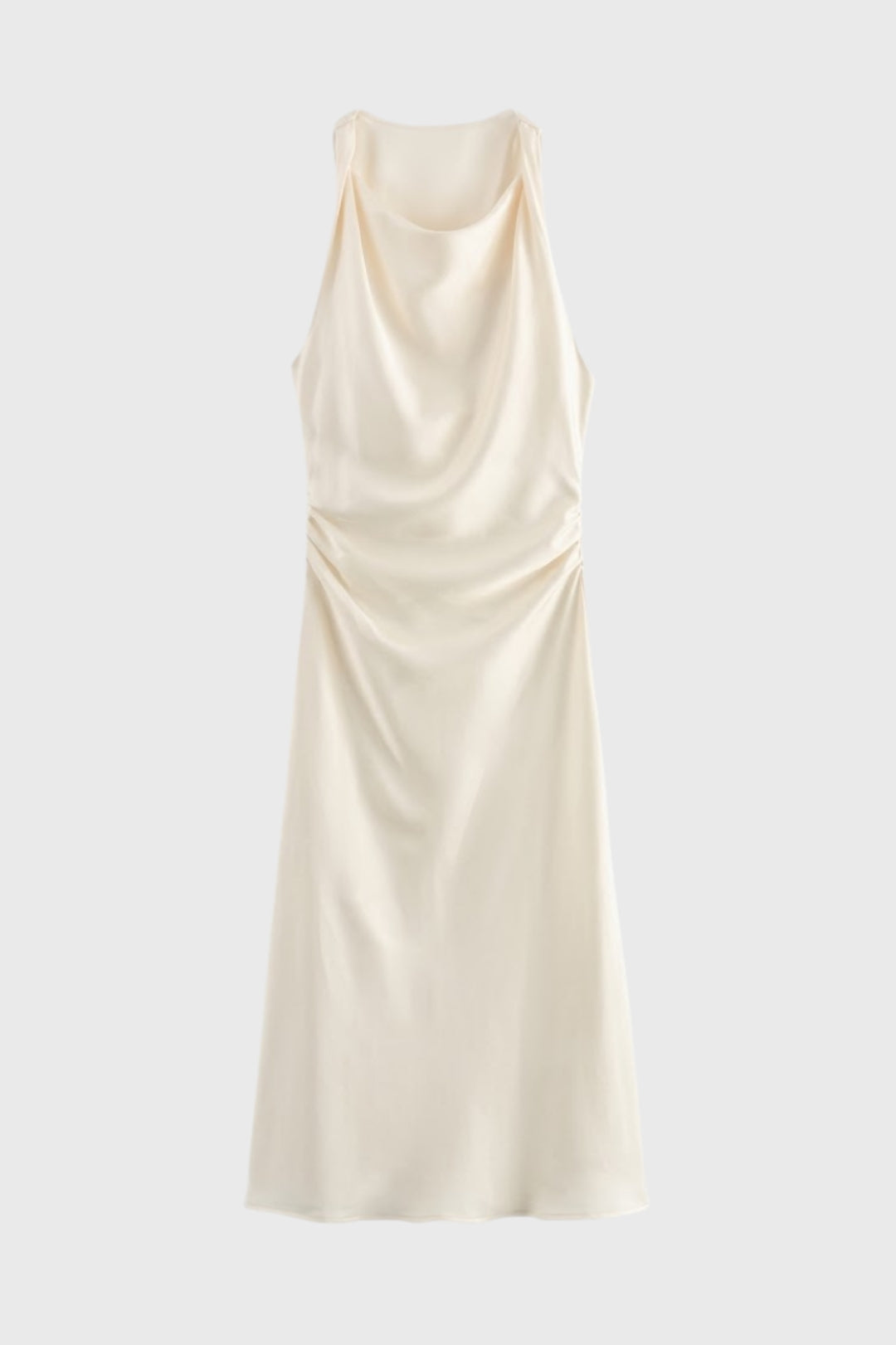 Elegant Midi Jurk met Halterhals en Open Rug voor Dames - StudioMarella