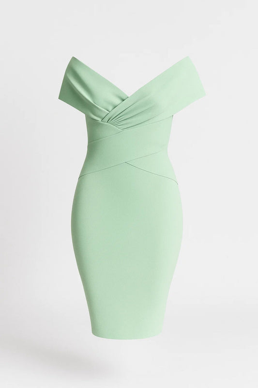 Midi Jurk Dames Off Shoulder met Taille en Elegant Design - StudioMarella