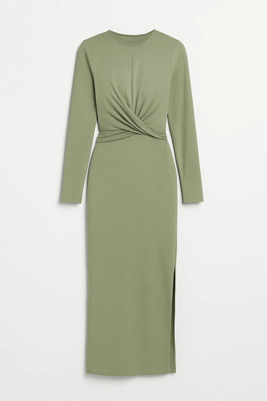 Midi Jurk Dames Strakke Elegant Splitrok - StudioMarella