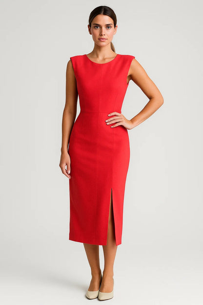 Mouwloze Midi Jurk Dames Zomer Chic Split - StudioMarella