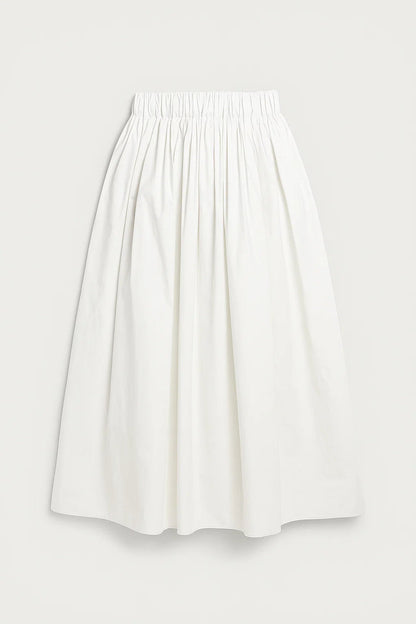 Midi Rok Dames Wijdvallend Elastisch met Plooien Casual