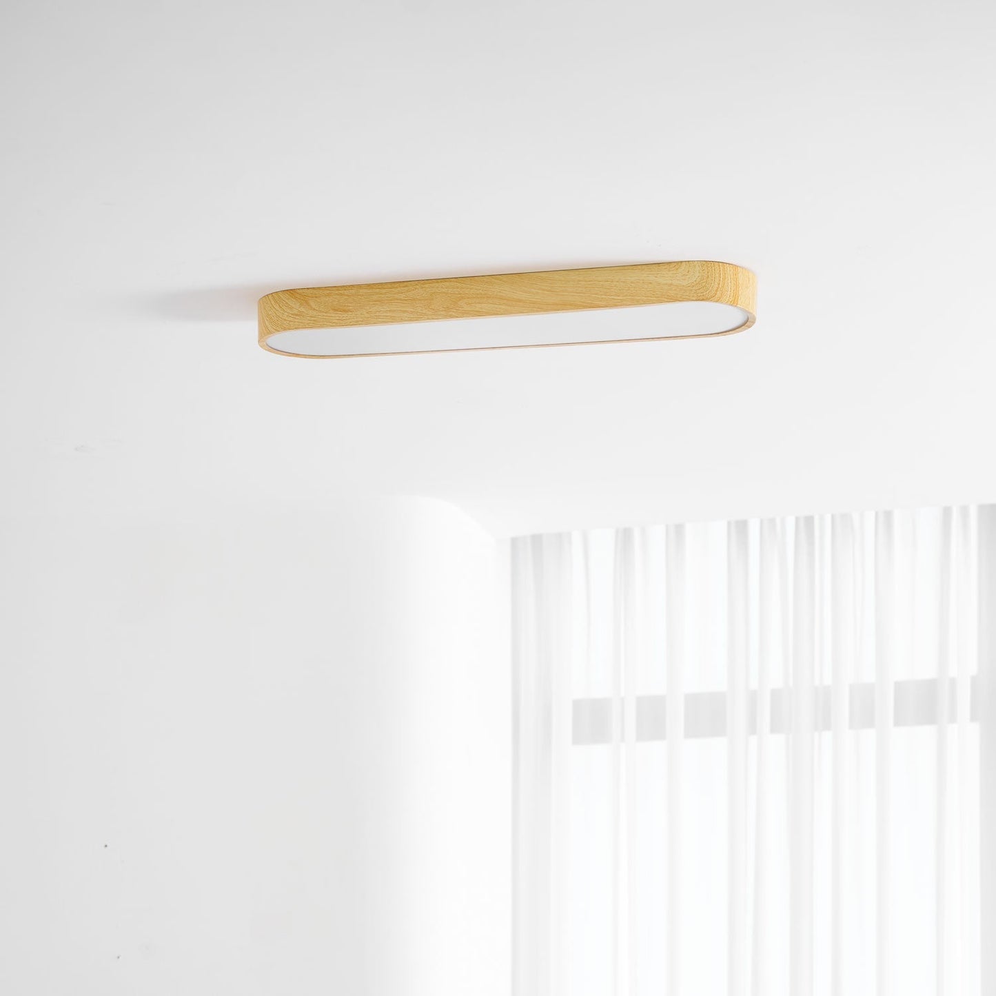 Plafondlamp Houtlook Metaal Wit LED Woonkamer Slaapkamer 3000K 4000K 6000K Ø23 Ø40cm Plafonnière Flush Mount Naturel