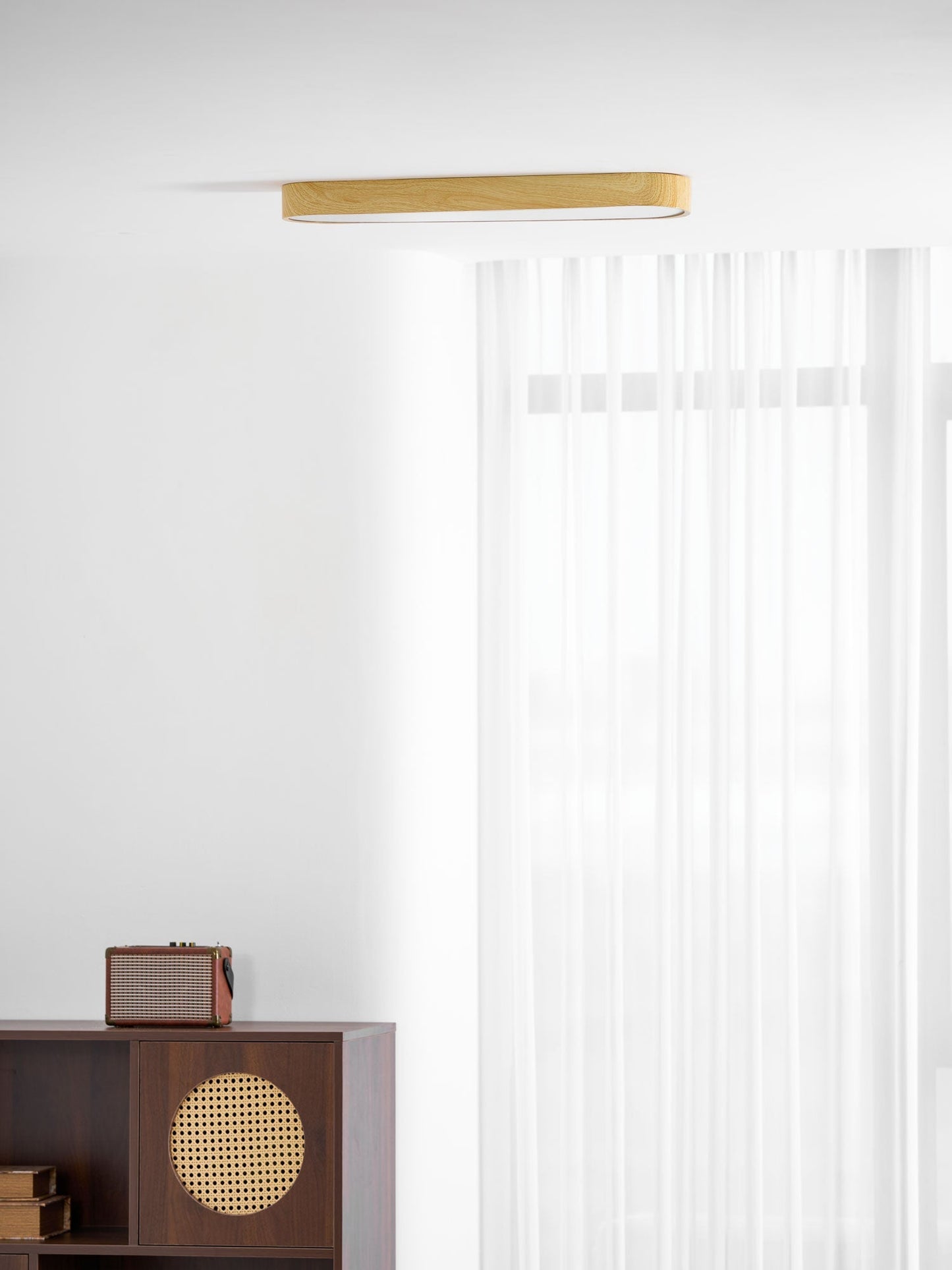 Plafondlamp Houtlook Metaal Wit LED Woonkamer Slaapkamer 3000K 4000K 6000K Ø23 Ø40cm Plafonnière Flush Mount Naturel