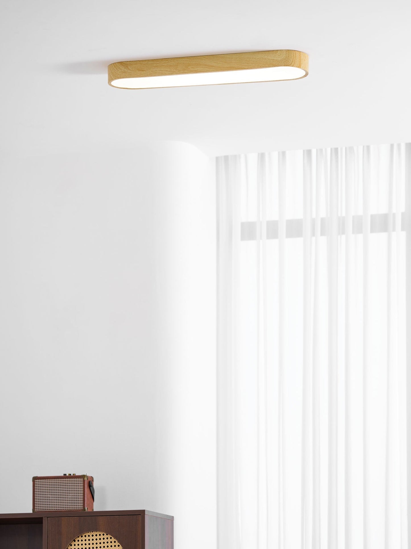 Plafondlamp Houtlook Metaal Wit LED Woonkamer Slaapkamer 3000K 4000K 6000K Ø23 Ø40cm Plafonnière Flush Mount Naturel