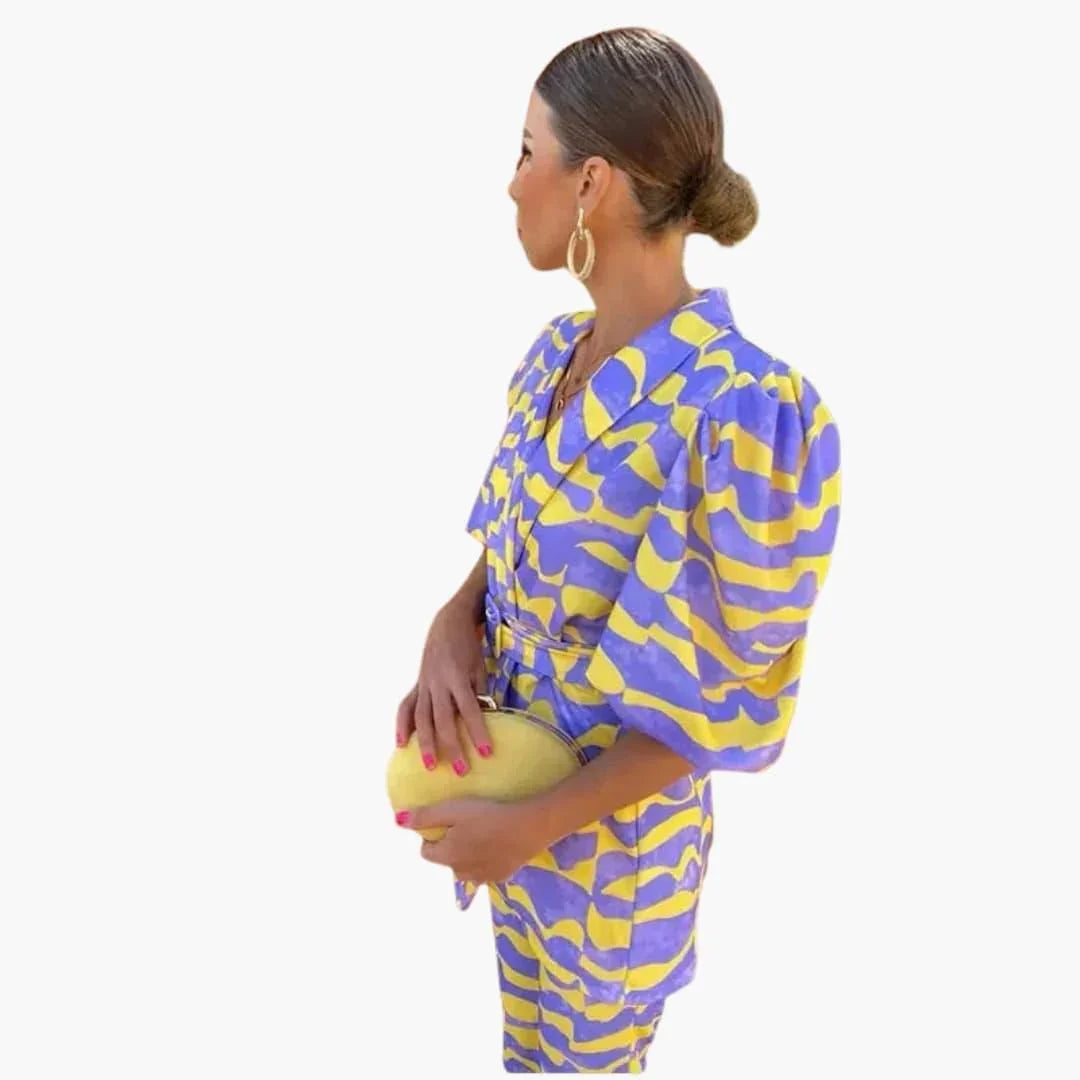 Mila Dames Blazerset | Elegante Tweed met Pofmouwen, Lichtgewicht 6
