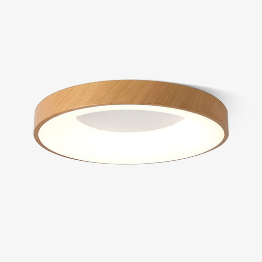 Plafondlamp Houtlook Metaal Wit LED Woonkamer Slaapkamer 3000K 4000K 6000K Ø23 Ø40cm Plafonnière Flush Mount Naturel