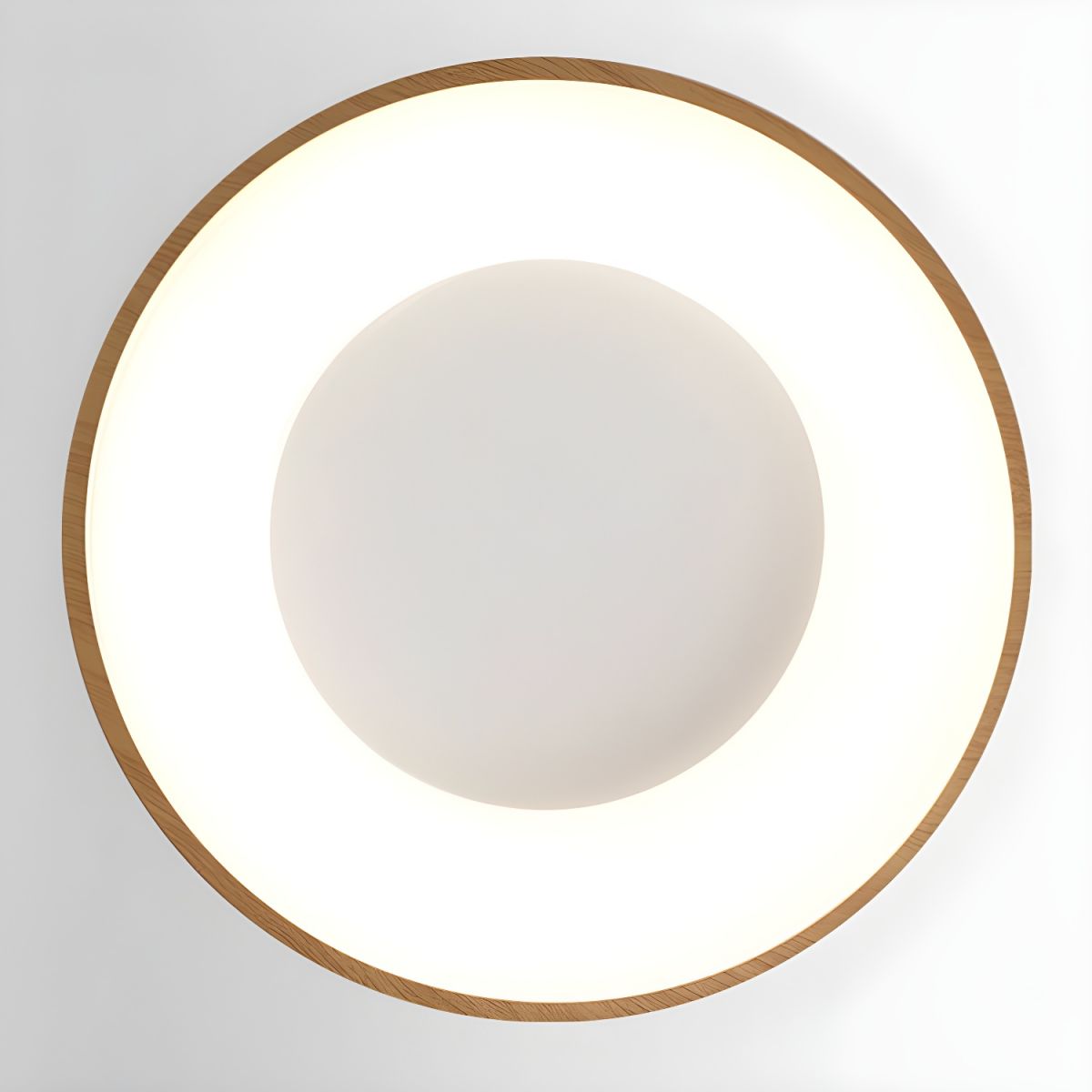 Plafondlamp Houtlook Metaal Wit LED Woonkamer Slaapkamer 3000K 4000K 6000K Ø23 Ø40cm Plafonnière Flush Mount Naturel