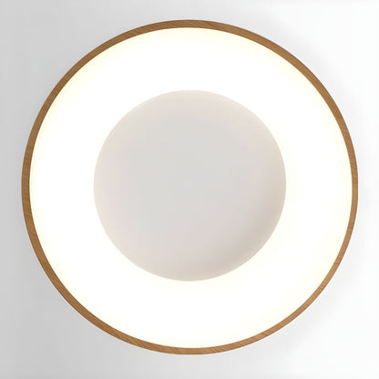 Plafondlamp Houtlook Metaal Wit LED Woonkamer Slaapkamer 3000K 4000K 6000K Ø23 Ø40cm Plafonnière Flush Mount Naturel