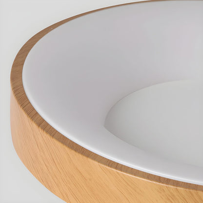 Plafondlamp Houtlook Metaal Wit LED Woonkamer Slaapkamer 3000K 4000K 6000K Ø23 Ø40cm Plafonnière Flush Mount Naturel