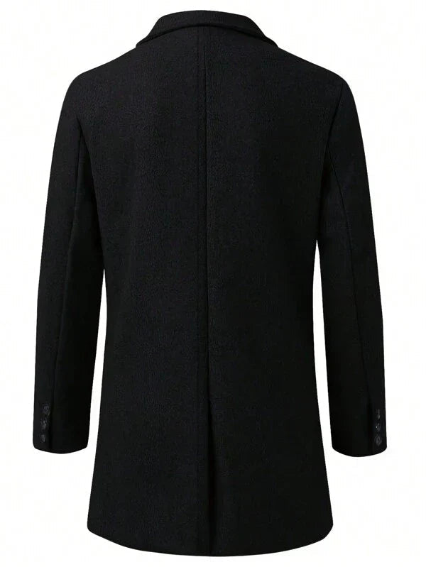 Heren Trenchcoat Bruin Warme Winterjas Losse Pasvorm