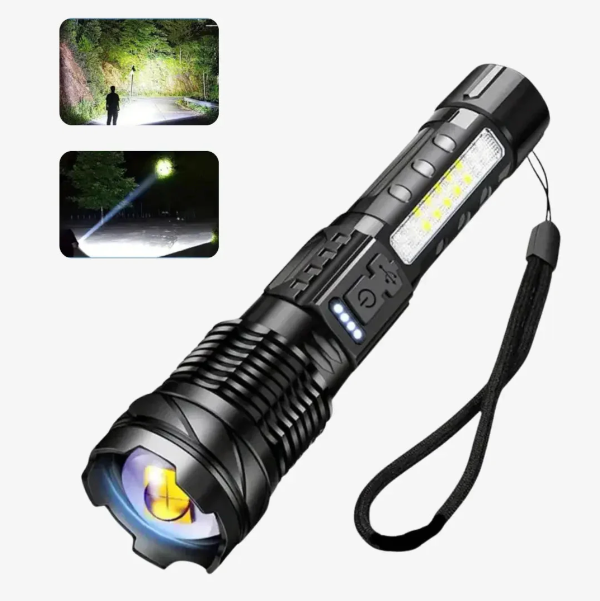 Militaire Zaklamp 5000 Lumen Tactisch LED Oplaadbaar USB Waterdicht Schokbestendig Zoombaar 5 Modi Compact Ultra Helder Outdoor Camping