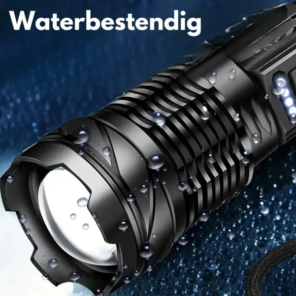 Militaire Zaklamp 5000 Lumen Tactisch LED Oplaadbaar USB Waterdicht Schokbestendig Zoombaar 5 Modi Compact Ultra Helder Outdoor Camping