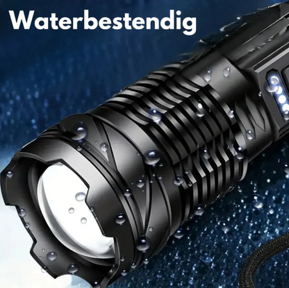 Militaire Zaklamp 5000 Lumen Tactisch LED Oplaadbaar USB Waterdicht Schokbestendig Zoombaar 5 Modi Compact Ultra Helder Outdoor Camping