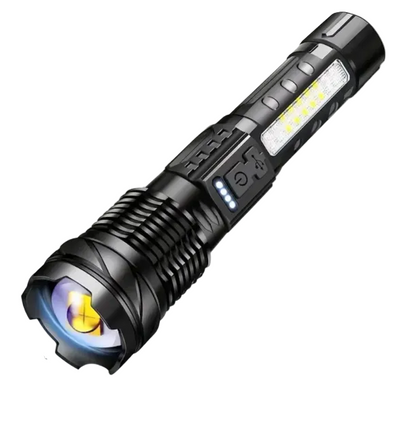Militaire Zaklamp 5000 Lumen Tactisch LED Oplaadbaar USB Waterdicht Schokbestendig Zoombaar 5 Modi Compact Ultra Helder Outdoor Camping