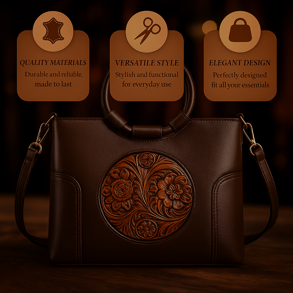 Handgemaakte Leren Damestas met Vintage Reliëfpatroon Schoudertas Elegante Dagtas Retro Design Stijlvol