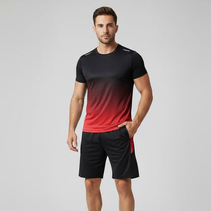 Mannen Sportset Ademend Polyester Slim Fit Kleurverloop