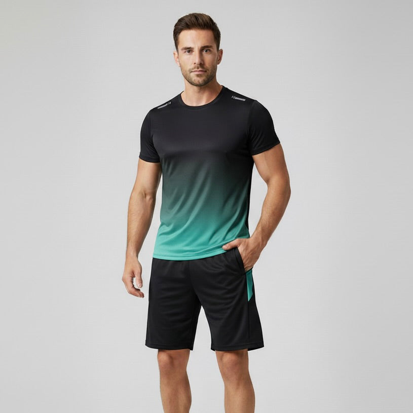 Mannen Sportset Ademend Polyester Slim Fit Kleurverloop