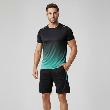 Mannen Sportset Ademend Polyester Slim Fit Kleurverloop