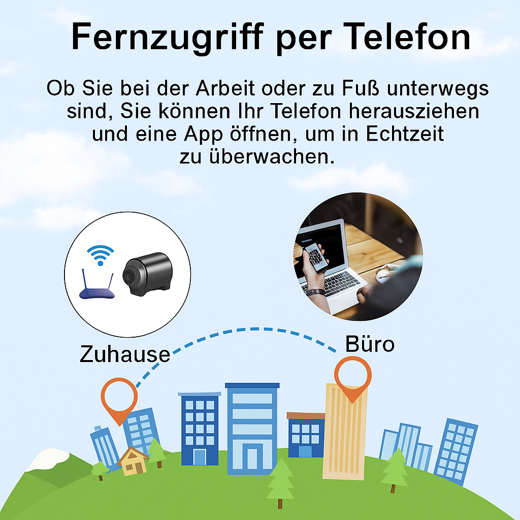 Compacte Beveiligingscamera met Wifi Nachtzicht Bewegingsdetectie Full HD Draadloos Thuisbewaking App Besturing Automatische Opname Micro SD Kaartslot Discrete Monitoring Dag en Nacht