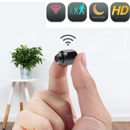 Compacte Beveiligingscamera met Wifi Nachtzicht Bewegingsdetectie Full HD Draadloos Thuisbewaking App Besturing Automatische Opname Micro SD Kaartslot Discrete Monitoring Dag en Nacht