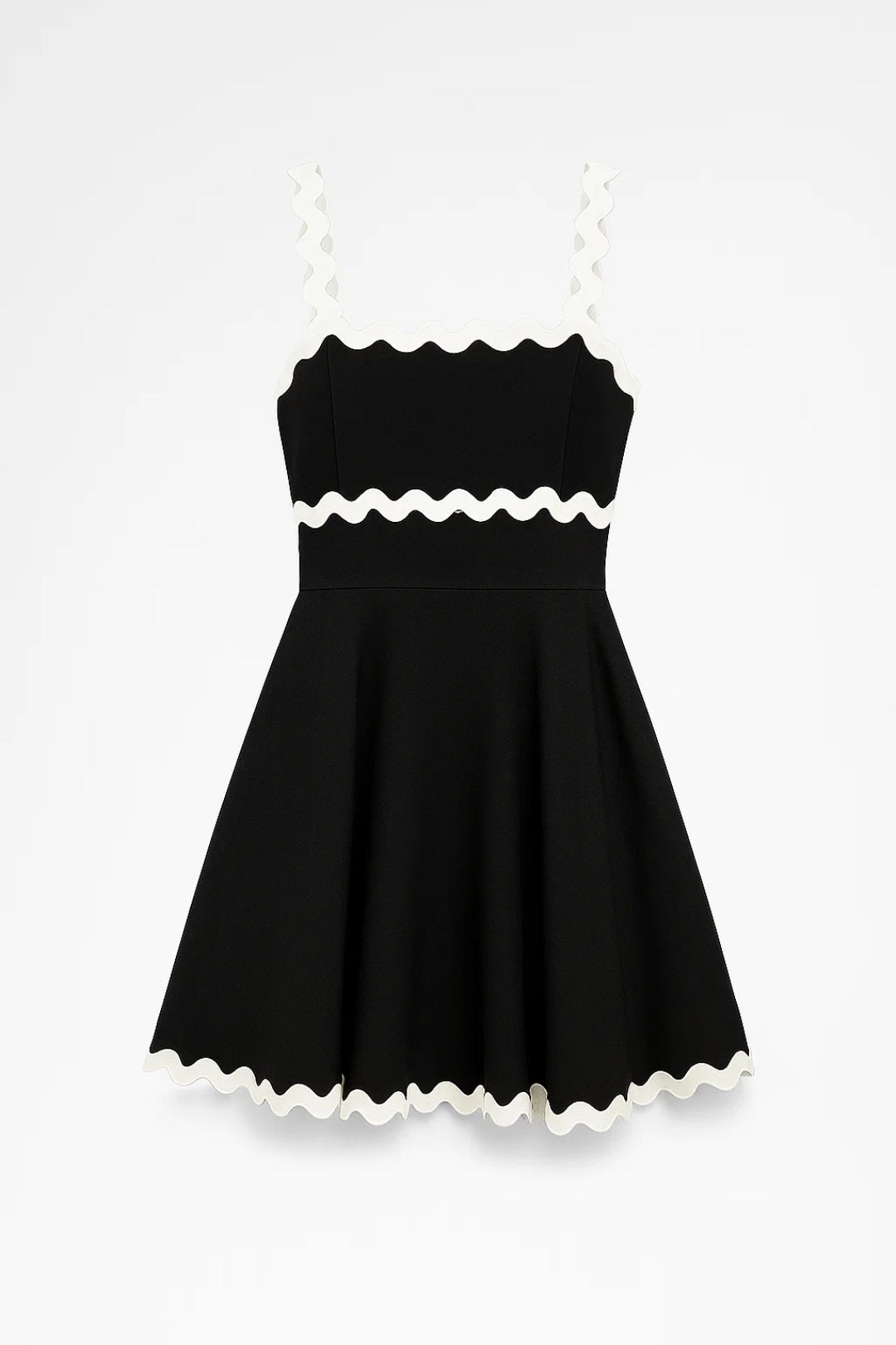 Dames Mini Jurk Zomer Spaghettibandjes Contrast Bies - StudioMarella