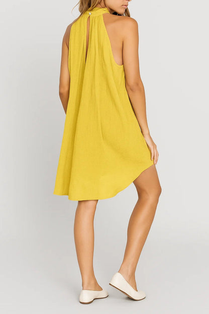 Zomerjurk Dames Mouwloos Halterneck MiniJurk