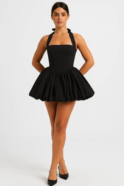 Kort Jurk Dames Halter Neck met Volle Rok Chique